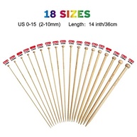 Conjunto de Agulhas de Tricô de Bambu Coowayze - 18 Pares com Tamanhos Variados para Iniciantes e Profissionais - imagem 3