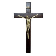 Crucifixo de Parede 18 cm em Madeira Natural - Decoração Religiosa Elegante e Sagrada - imagem 2