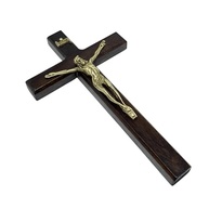 Crucifixo de Parede 18 cm em Madeira Natural - Decoração Religiosa Elegante e Sagrada - imagem 4