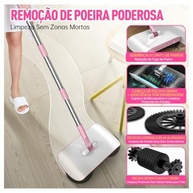 Vassoura Varredora Manual 2 em 1 com Haste Giratória 180° e Design Ultrafino Rosa - imagem 4