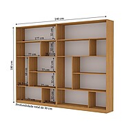 Estante Seattle: Kit 2 Livrarias Freijó 180cm - imagem 2