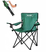 Cadeira Dobrável BASK Reforçada 180kg com Alça e Porta-copo | Ideal para Camping, Praia e Pesca - imagem 1