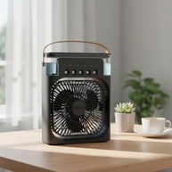 Ventilador Umidificador 4 em 1 Portátil com LED 7 Cores e Tanque 180ML - imagem 2
