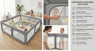 Cercadinho para Bebê 180x150cm com Porta Zíper | Tela Respirável e Base Antiderrapante - imagem 3