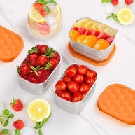 Leonyo Recipientes de Lanche em Aço Inox 18/10 para Crianças - 3 Peças com Tampas de Silicone Seguras e Ecológicas - imagem 3