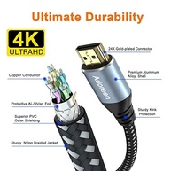 Cabo HDMI Adoreen 4K 10m 2.0 Trançado - Alta Velocidade 18Gbps, HDR, ARC, 3D | Conexão Premium - imagem 5