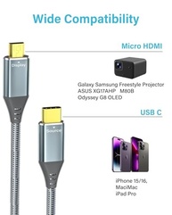 Cabo USB-C para Micro HDMI 4K 60Hz 18Gbps - Conexão Premium para Samsung Freestyle, ASUS XG17AHP e Monitores Portáteis - imagem 4