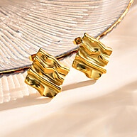 Brincos Vnox: Design Moderno em Aço Inox Ouro 18K - imagem 2
