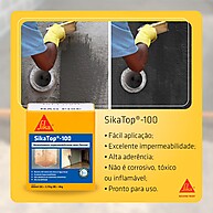 SikaTop®-100 Branco: Impermeabilizante Profissional 18kg - imagem 2
