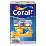 Kit Revestimento Acrílico Coral Sol E Chuva 18L Com Trincha Média 696 - imagem 2