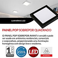 Plafon Quadrado Avant: Iluminação Moderna 18W - imagem 2