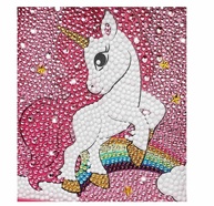 Artesanato Pintura Diamante para Crianças - Unicórnio 18x18cm - DIY Divertido e Educativo - imagem 1