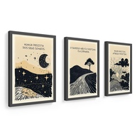 Kit 3 Quadros Decorativos 18x24 cm - Frases Motivacionais para Sucesso e Realização de Sonhos - imagem 1