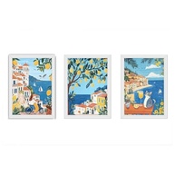 Kit 3 Quadros Decorativos 18x24 cm - Tema Tropical com Gato, Limão e Mulher | Moldura em Madeira com Vidro - imagem 5