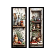 Kit 2 Quadros 18x45 cm para Cozinha Gourmet com Vidro - Estilo Moderno e Elegante (Preto) - imagem 2