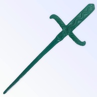 Adaga Cigana Metal Verde 19 cm com Pedra Verde e Strass - imagem 2
