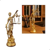 Estátua Dama da Justiça Deusa Têmis - Símbolo do Direito em Resina Dourada com Glitter (19 cm) - imagem 2