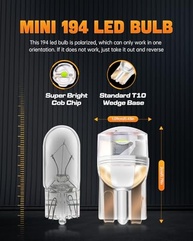 Luzes LED T10 194 W5W: Iluminação Potente e Duradoura para Seu Veículo - imagem 3
