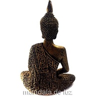 Estátua de Buda Hindu em Resina Dourada - 19,5cm | Decoração e Meditação - imagem 5