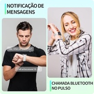Smartwatch 1,96" AMOLED IP68: Chamadas Bluetooth, 100+ Esportes, Assistente de Voz - Unissex c/ 2 Pulseiras (Prata) - imagem 4