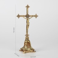 Crucifixo de Metal Católico BC 19,8 cm - Decoração Devota em Liga de Zinco com Revestimento Dourado - imagem 4