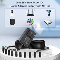 Fonte de Alimentação Universal 26V 1A 26W com 10 Pontas - Compatível com Roteadores, Scanners e Mais (UL Listado) - imagem 3