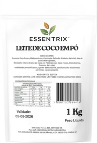 Leite de Coco em Po Essentrix 1Kg – Substituto do Leite em Po, Soluvel e Cremoso, Ideal para Receitas Doces e Salgadas – Sem Glúten - imagem 1