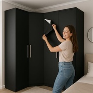 Adesivo Vinil Preto Fosco 50cm x 1m - Transforme Móveis, Geladeira e Paredes com Estilo - imagem 3
