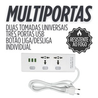 Régua de Energia Inteligente: 2 Tomadas Universais + 3 USB (1m, 2500W, Bivolt) - Branca - imagem 4