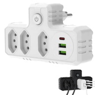 Extensão Elétrica Premium: 3 Tomadas, 2 USB + 1 Tipo-C, Bivolt 2500W | Organize e Carregue Tudo! - imagem 1