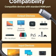 Cabo HDMI 2.1 8K 60Hz 2 Metros Cinza: A Imersão Visual Definitiva - imagem 4