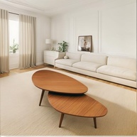 Kit 2 Mesas de Centro Modernas com Design Orgânico - 69/77cm | Versáteis e Resistentes para Sala, Quarto ou Escritório - imagem 5