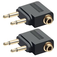 EZYUMM: Pacote com 2 Adaptadores de Fone de Ouvido para Avião - Som Premium 3.5mm - imagem 2