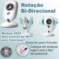Babá Eletrônica VB603 com Câmera HD, Visão Noturna, Áudio 2 Vias e Tela 2.4" - Controle Total do Ambiente do Bebê - imagem 4