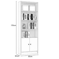 Estante Livreiro Multiuso com 2 Portas – Design Moderno e Organização Inteligente (Branco) - imagem 2