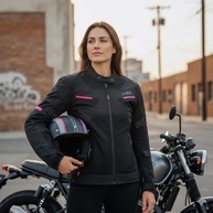 Jaqueta X11 Breeze 2 Feminina Imperme?vel Motociclista Com Prote??es Rosa 4G - imagem 3