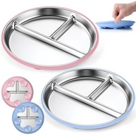 Pratos Infantil Aço Inox com Ventosas - 2 Unidades Anti-derrapantes para Bebês - imagem 2
