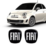 2 Adesivos Emblema Fiat 500 Preto Black 2009 a 2017 - imagem 1