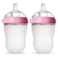 Comotomo Mamadeira Rosa 236ml - Design Natural Anticólica (2 Unidades) - imagem 1