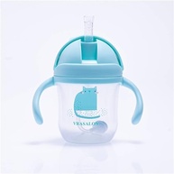 Kit 2 Copos Bebê com Canudo Antivazamento e Alça - Azul/Rosa 220ml | Ideal para Refeições Divertidas e Seguras - imagem 3