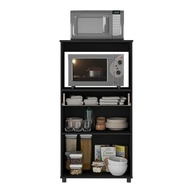 Balcão Multimóveis Multiuso para Forno e Microondas 4060g com 2 Portas e 1 Gaveta - Design Moderno em Preto - imagem 5