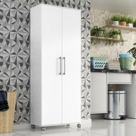 Armário de Lavanderia Manuela 2 Portas com Rodinhas 1,80m - Branco Moderno - imagem 1