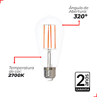 Lâmpada LED ST64 Vintage 9W Branco Quente Kit c/ 2 - imagem 2