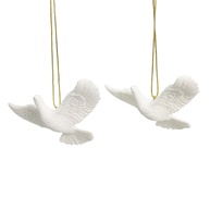 Conjunto de 2 Ornamentos de Pomba da Amizade Kurt Adler - Resina Dourada com Caixa de Presente - imagem 1