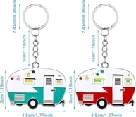 Chaveiro de campista de 2 peças, chaveiro, acessórios de campista para trailers de viagem, chaveiro de carro de acampamento retrô - imagem 3