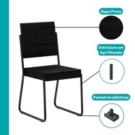 Conjunto com 2 Cadeiras Carraro 1736 Pretas - Design Moderno e Conforto Duradouro - imagem 5