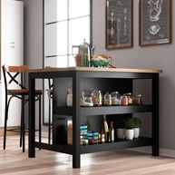Ilha de Cozinha Ditália com 2 Prateleiras – Apoio Moderno e Organização Inteligente - imagem 1