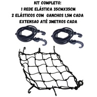 Rede Elástica Aranha para Moto com 2 Extensores - Fixação Segura para Capacete e Carga - imagem 2