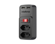 Adaptador Eletrônico Intelbras EAC 202: 2 Tomadas + 2 USB - Preto | Mais Conveniência e Segurança - imagem 2