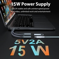 Adaptador USB-C 2 em 1: Carregue e Transfira Dados! - imagem 2